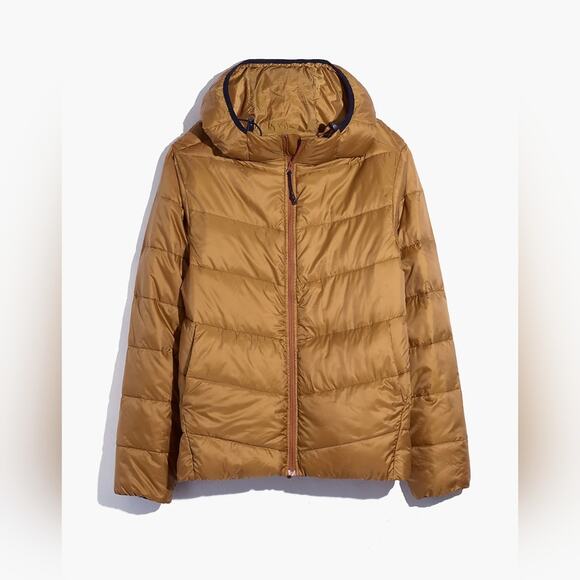 Madewell packable gold puffer jacket size XL - Picture 4 of 9